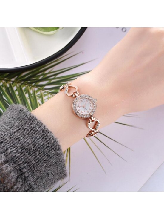 Elegant Women\'s Diamond Bracelet Watch - Stylish Hollow Stainless Steel Strap main image 7
